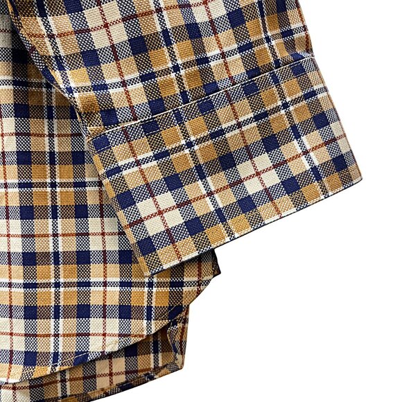 Daniel Cremieux Signature Collection Men Long Sleeve Shirt XL Brown Blue Plaid - Picture 6 of 10